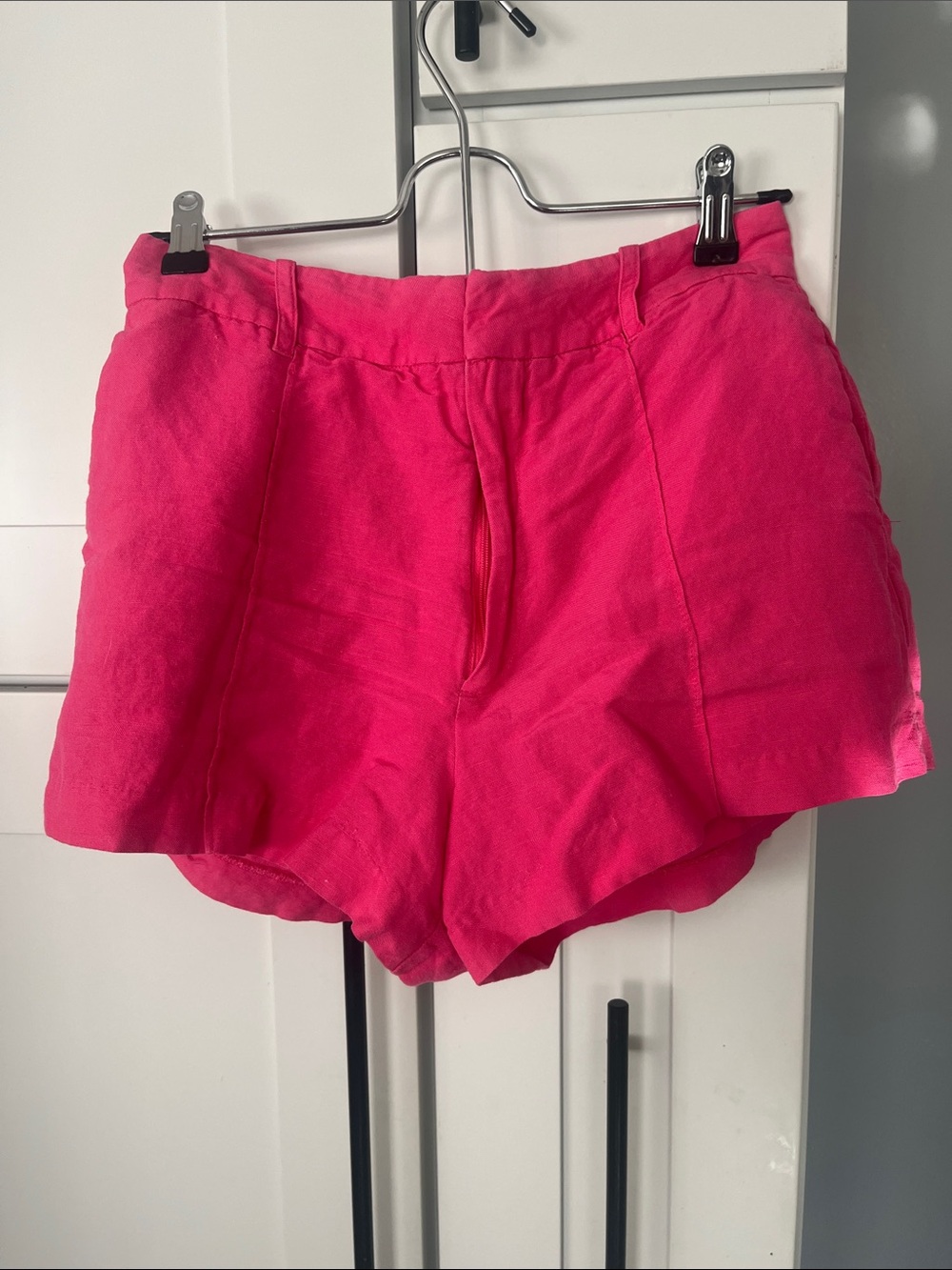 Astr Hot Pink High-Waist Tailored Shorts
